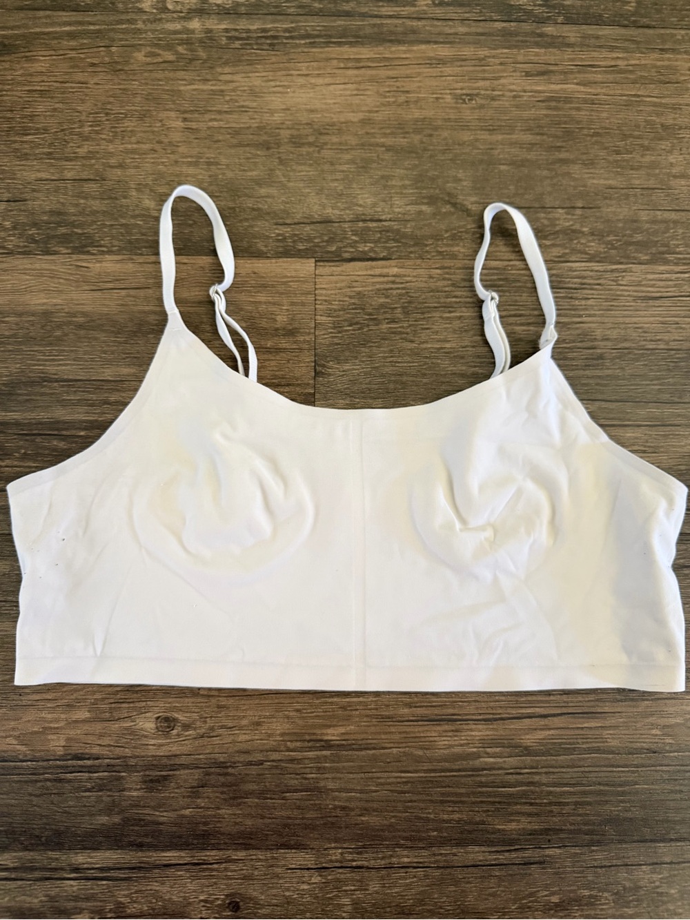 Abercrombie kids White Sport Bra Adjustable Straps Stretchy Run 15/16